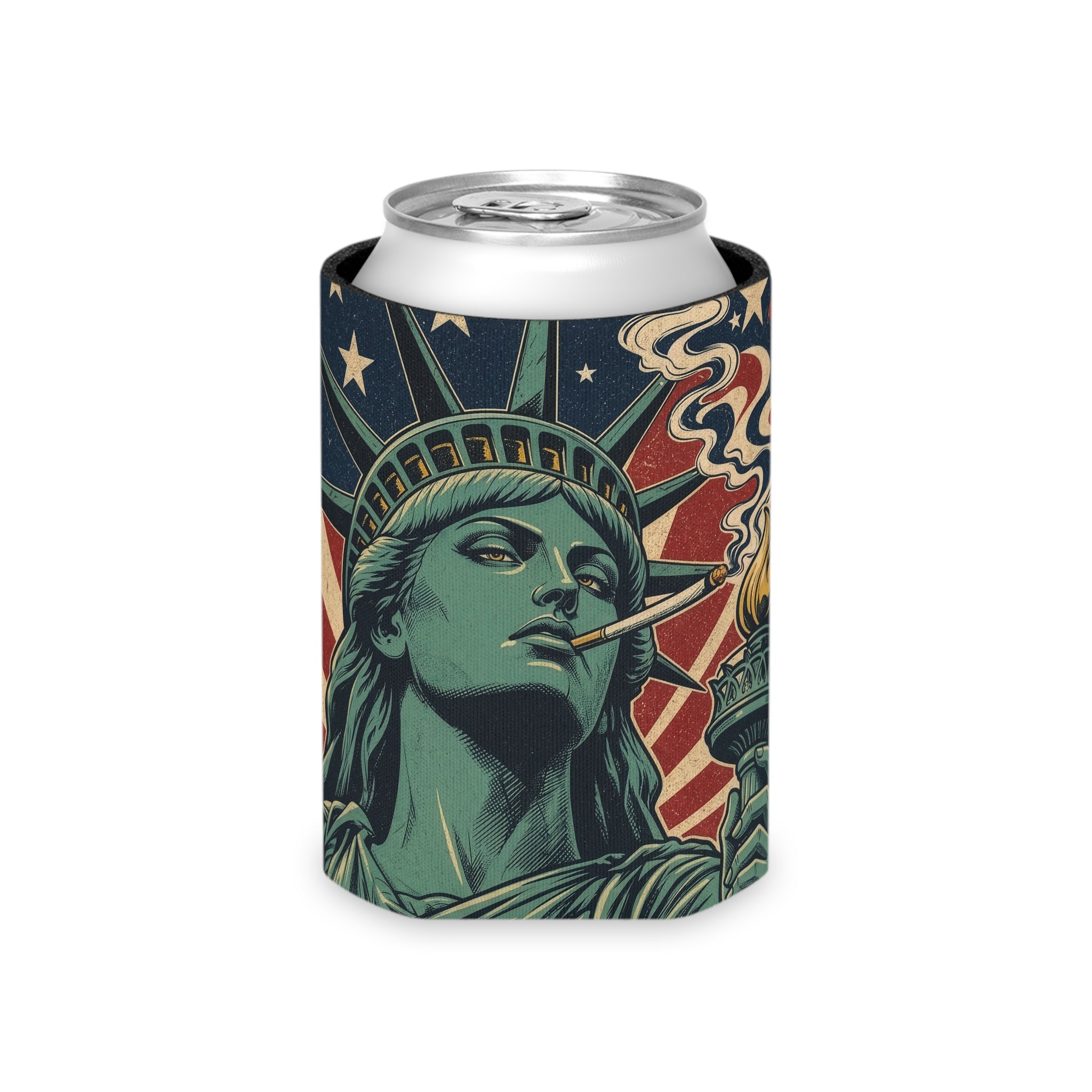 Lady Liberty Beer Koozie | Patriotic Can Cooler