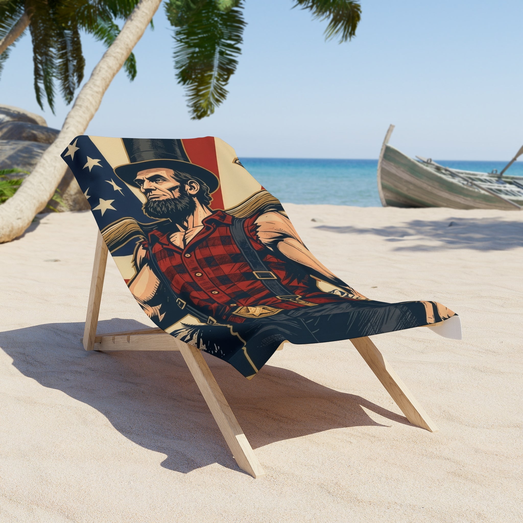 Lumberjack Abe Beach Towel | Patriotic July 4th Towel