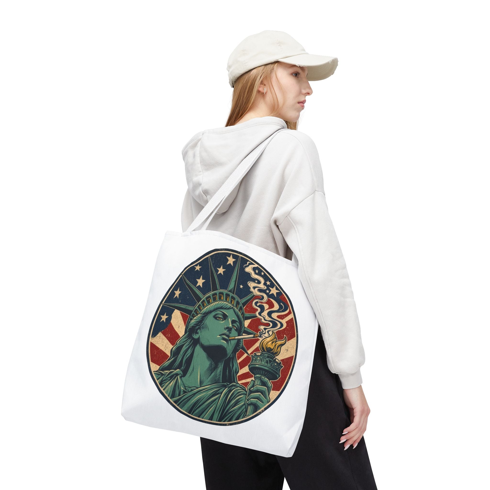 Lady Liberty Tote Bag | Patriotic Canvas Bag