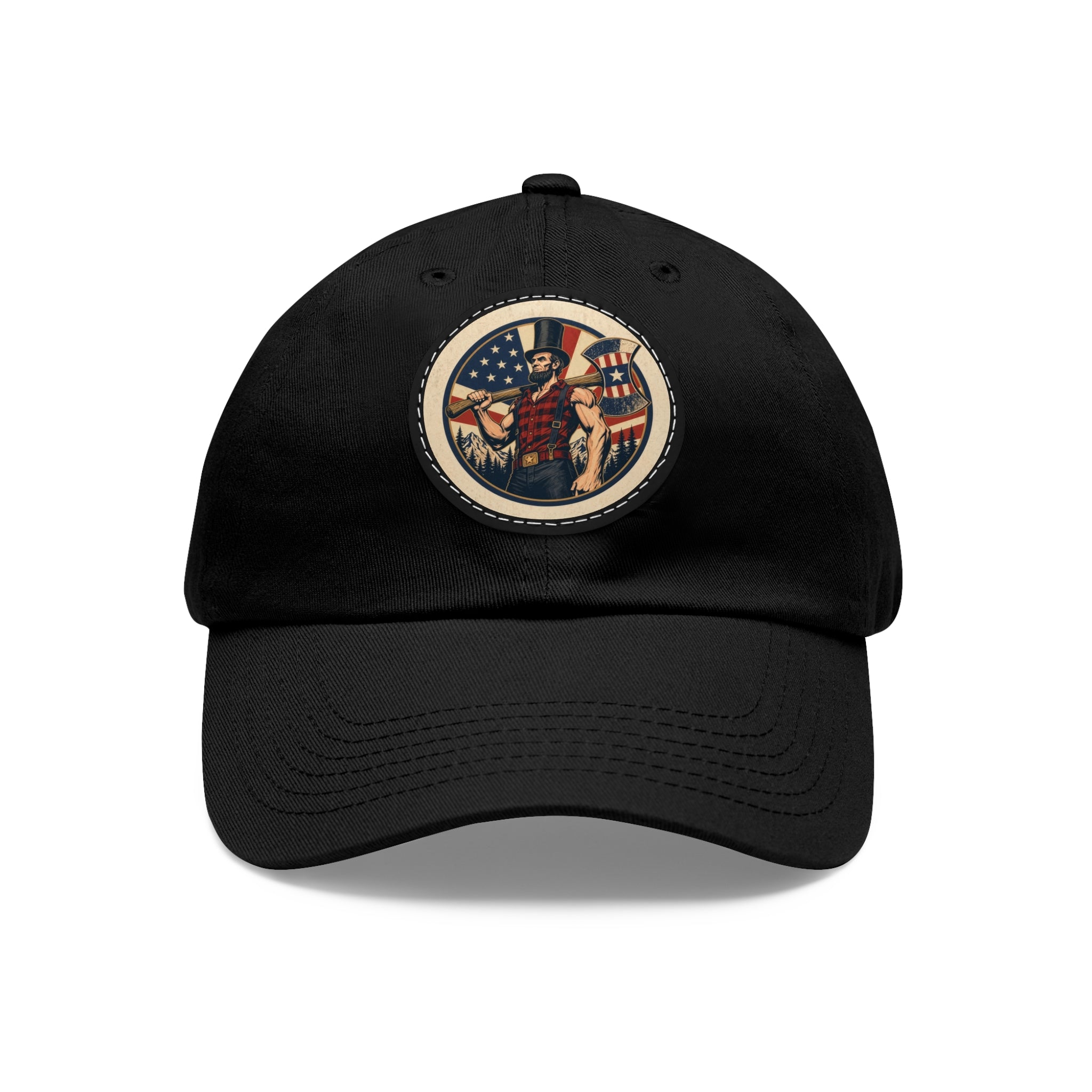 Lumberjack Abe Lincoln Dad Hat | Leather Patch