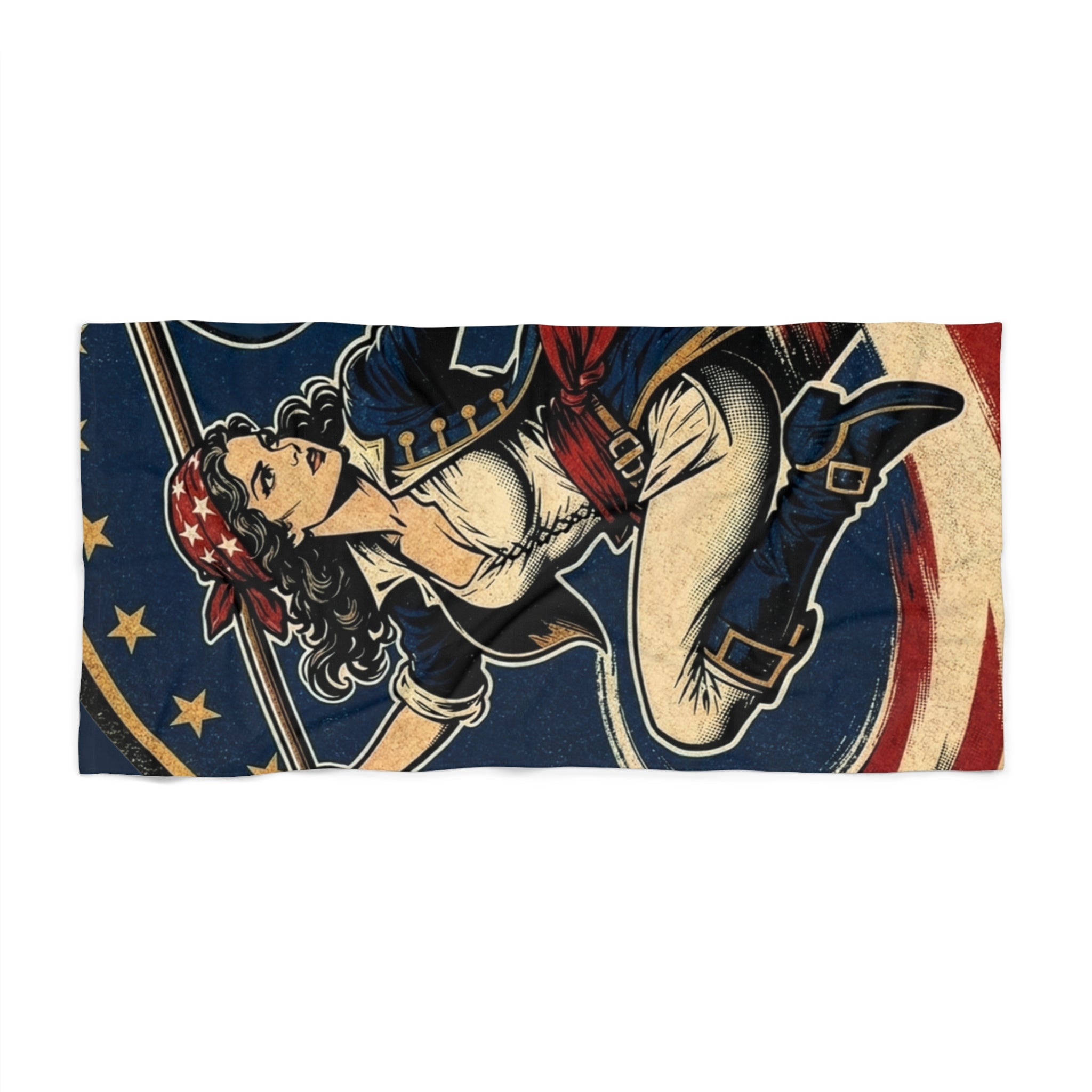 Betsy Ross Pin-Up Beach Towel | Patriotic July 4th Towel