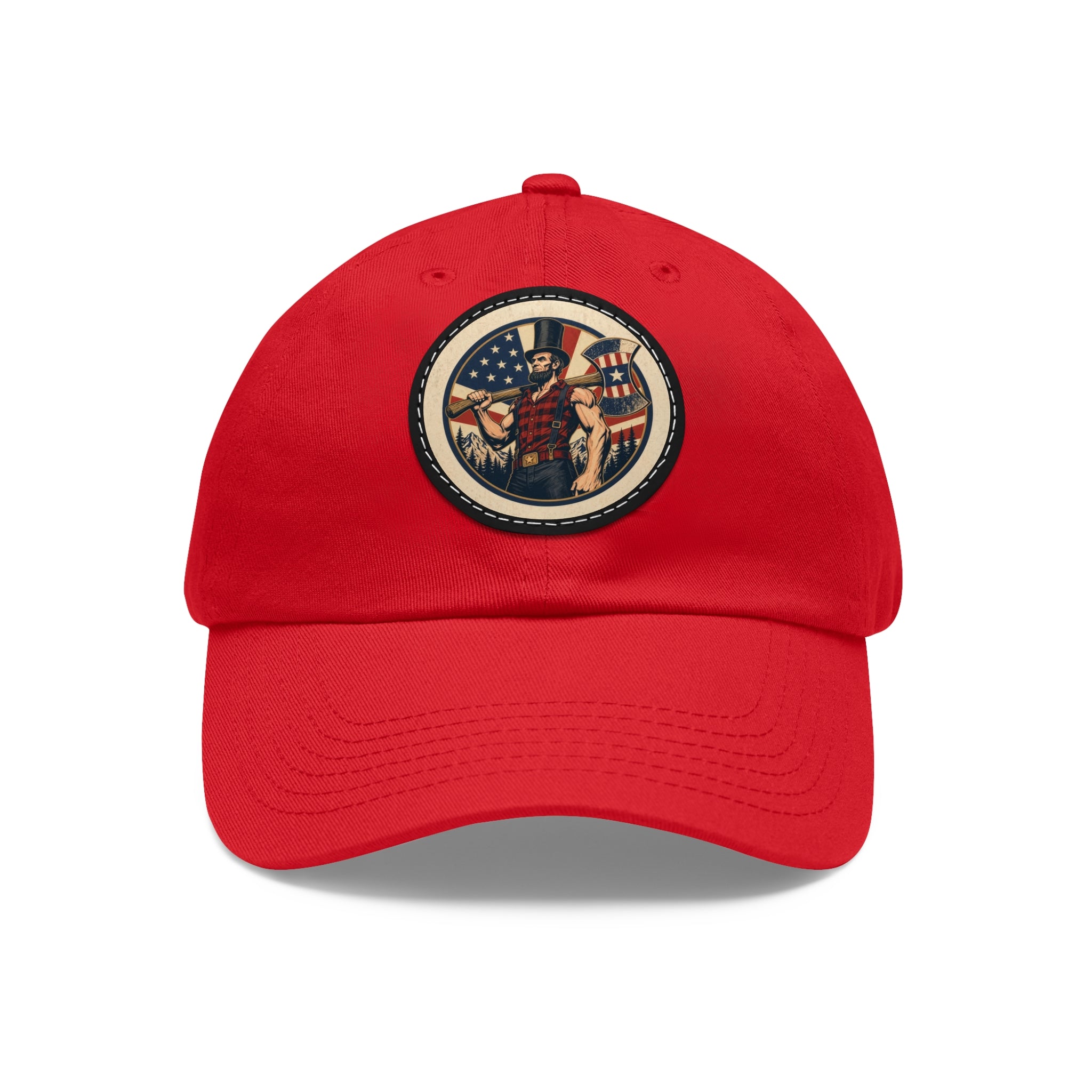 Lumberjack Abe Lincoln Dad Hat | Leather Patch
