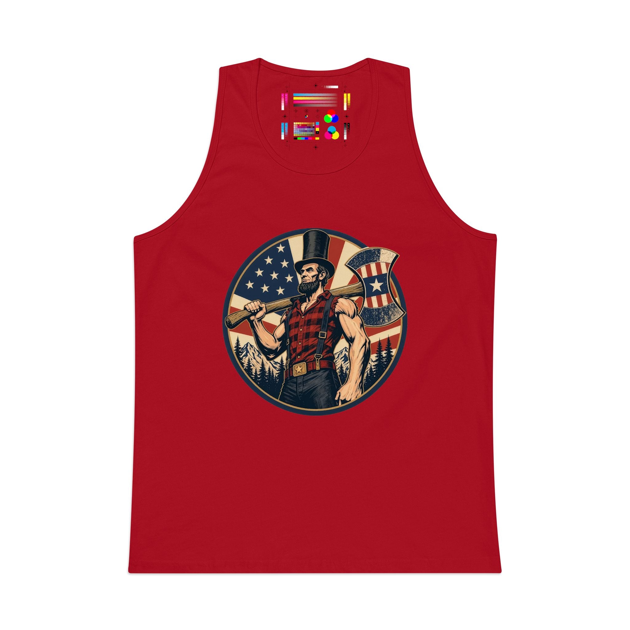 Lumberjack Abe Tank Top | Patriotic Graphic Tank