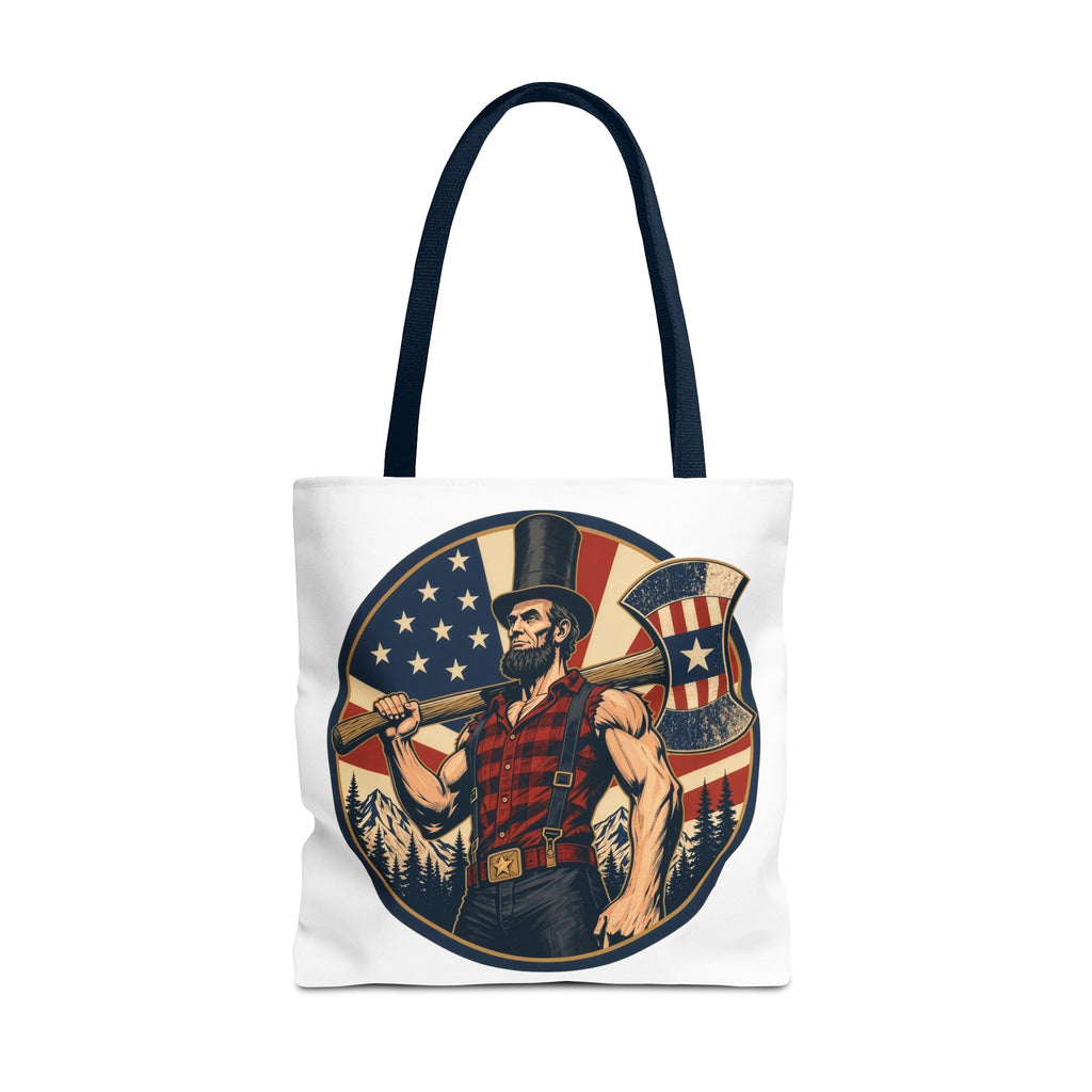 Lumberjack Abe Tote Bag | Patriotic Canvas Bag