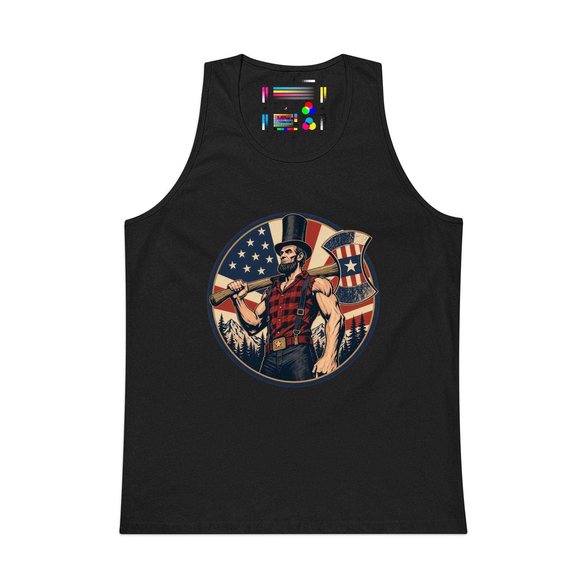Lumberjack Abe Tank Top | Patriotic Graphic Tank
